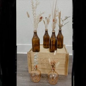 Boho glass with pampas grass